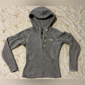 The North Face Crescent Sunshine Knit Hoodie Women’s XS Heather Gray EUC